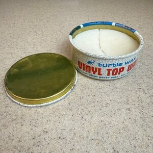Vintage Turtle Wax Vinyl Top Wax Neutral Clear Paste Wax 7oz Tin T-334 Chicago